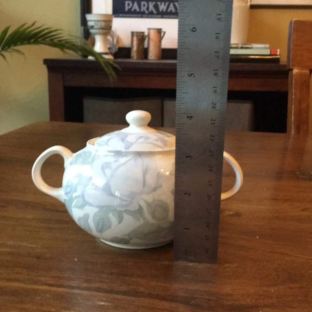 2 Crate & Barrel Creamer & Sugar Bowl Camden Gardens by Kathleen Wills England